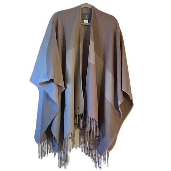 Soia & Kyo Womens Multicolor Colorblock Fringe Hem Open Front Poncho Sweater - Picture 1 of 12